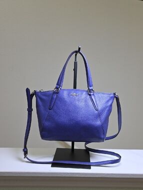 Coach F57563 PURPLE Pebbled Leather Small Kelsey Crossbody/Satchel GUC